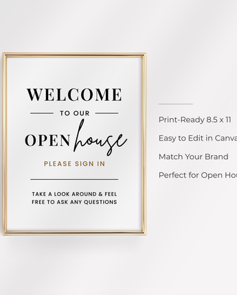 Open House Welcome Sign