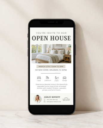 Open House Invitation Textable Card - Single Photo
