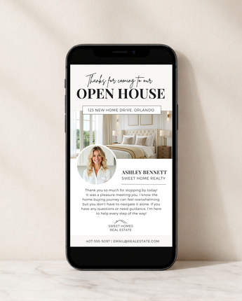 Open House Thank You Textable Card – Script Header