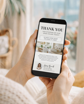Open House Thank You Textable Card – Bold Header