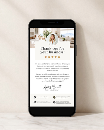 Thank You For Your Business Textable Card