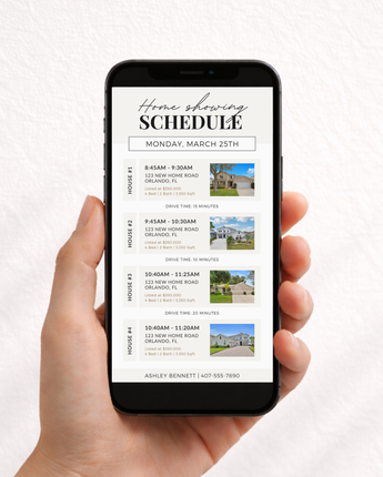 Home Showing Schedule - 2 Textable Cards