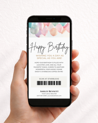 Happy Birthday Textable Card