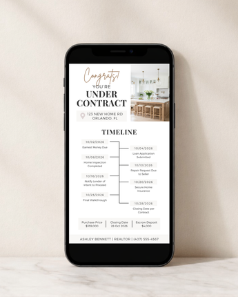 Under Contract Timeline Textable Card